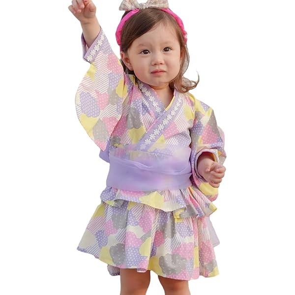 Amazon | [ケヤカ] 浴衣ドレス 女の子 子供 浴衣セット 女児 浴衣